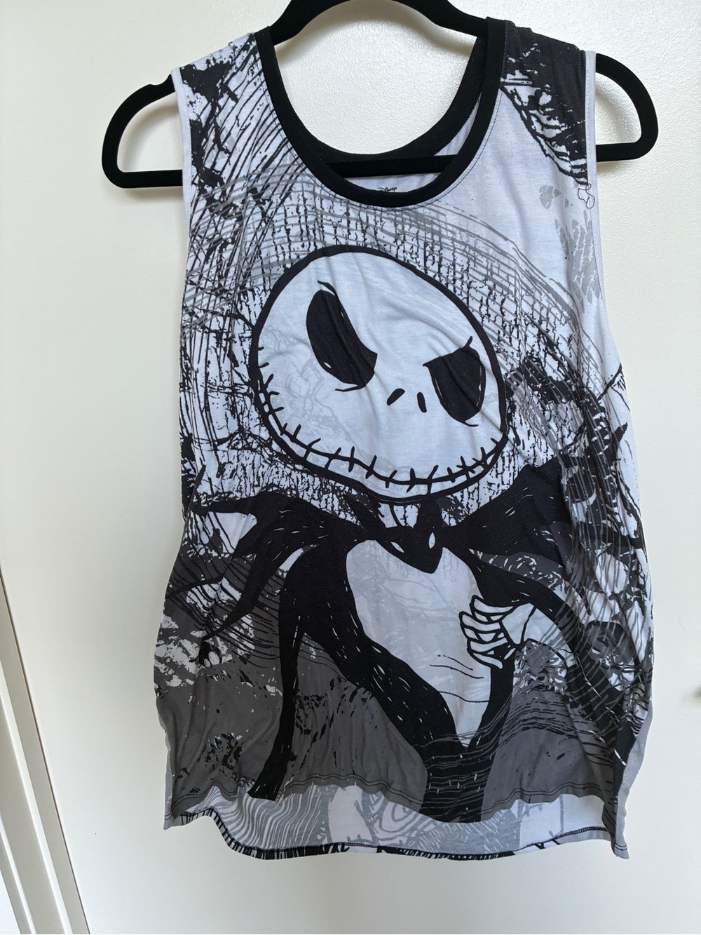 Disney Black & White Jack Skellington Graphic Tank